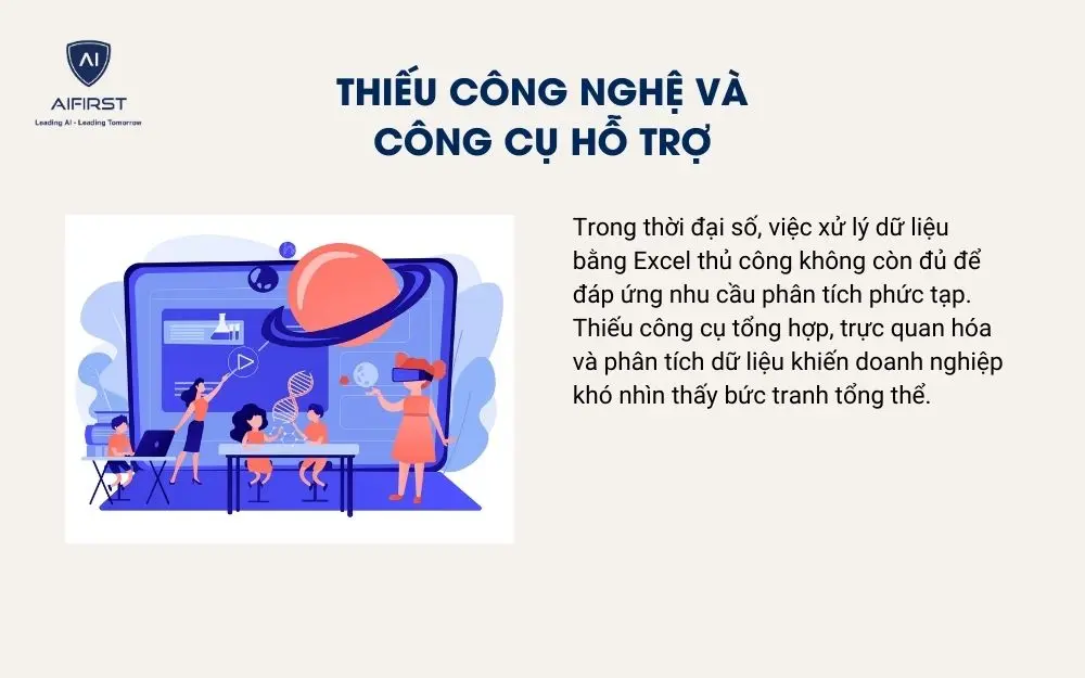 Thiếu c&ocirc;ng nghệ v&agrave; c&ocirc;ng cụ hỗ trợ