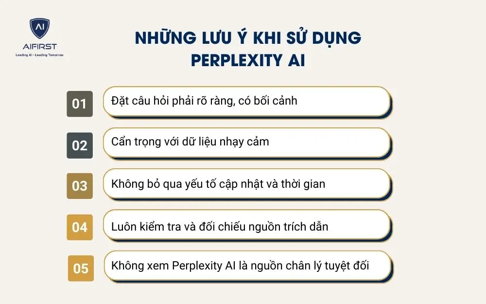 Những lưu &yacute; khi sử dụng Perplexity AI