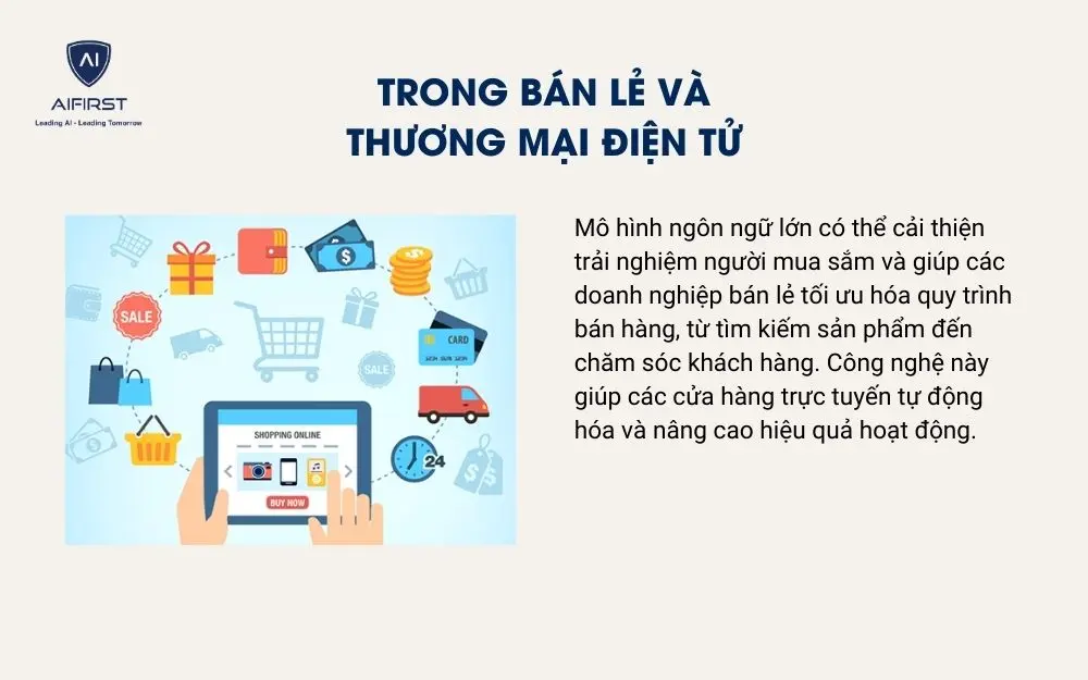 Trong b&aacute;n lẻ v&agrave; thương mại điện tử