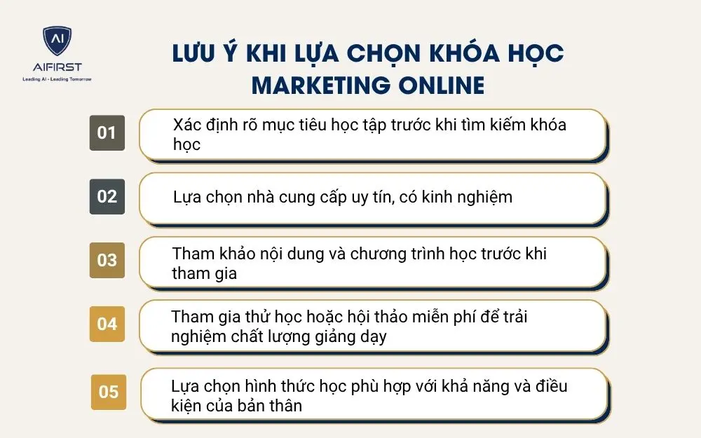 Lưu &yacute; khi lựa chọn kh&oacute;a học marketing online