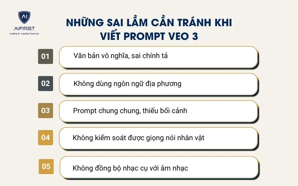 Những sai lầm cần tr&aacute;nh khi viết prompt Veo 3