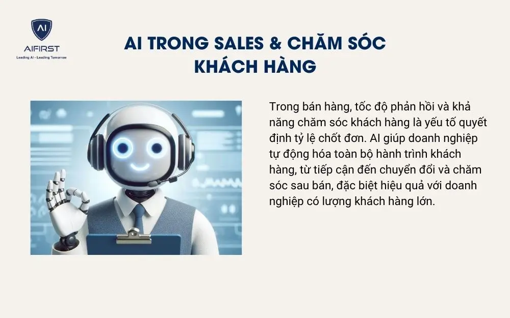 AI trong Sales & Chăm s&oacute;c kh&aacute;ch h&agrave;ng