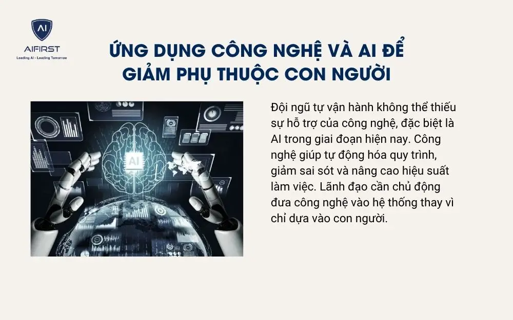 Ứng dụng c&ocirc;ng nghệ v&agrave; AI để giảm phụ thuộc con người