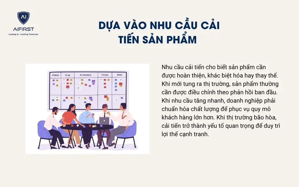 Dựa v&agrave;o nhu cầu cải tiến sản phẩm