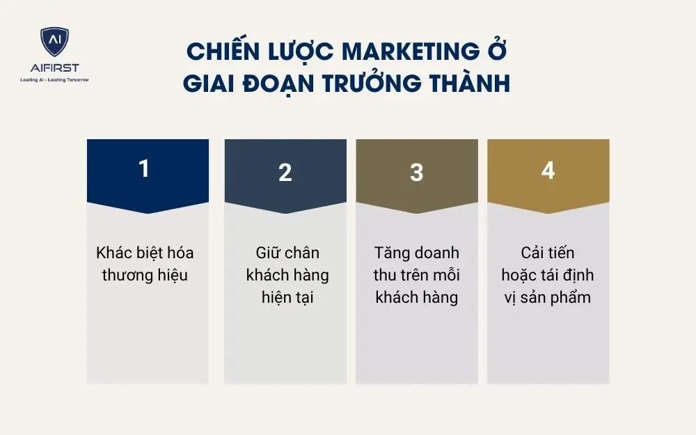 Chiến lược marketing ở giai đoạn trưởng th&agrave;nh