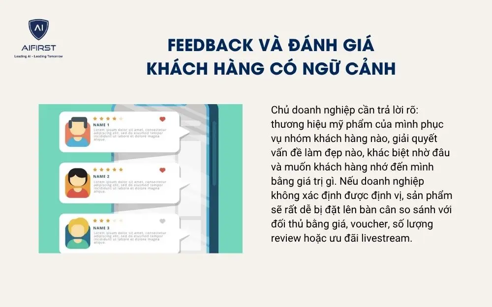 Feedback v&agrave; đ&aacute;nh gi&aacute; kh&aacute;ch h&agrave;ng c&oacute; ngữ cảnh