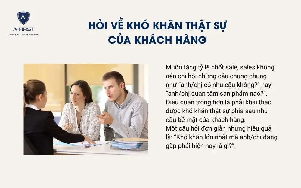 Hỏi về kh&oacute; khăn thật sự của kh&aacute;ch h&agrave;ng