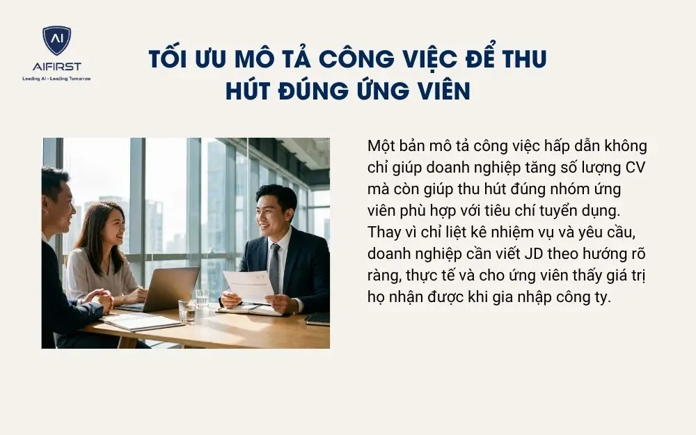 Tối ưu m&ocirc; tả c&ocirc;ng việc để thu h&uacute;t đ&uacute;ng ứng vi&ecirc;n