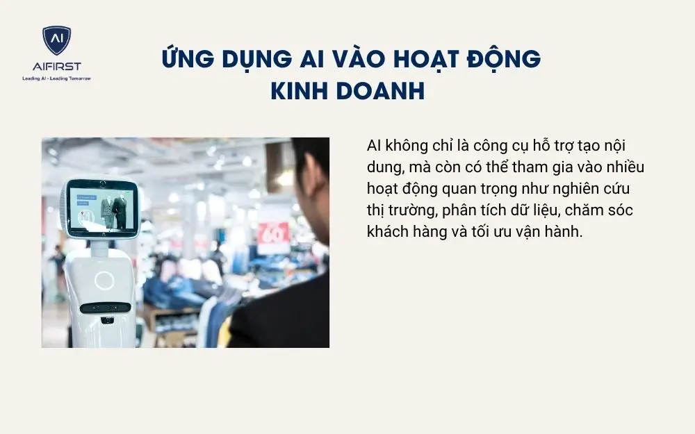 Ứng dụng AI v&agrave;o hoạt động kinh doanh